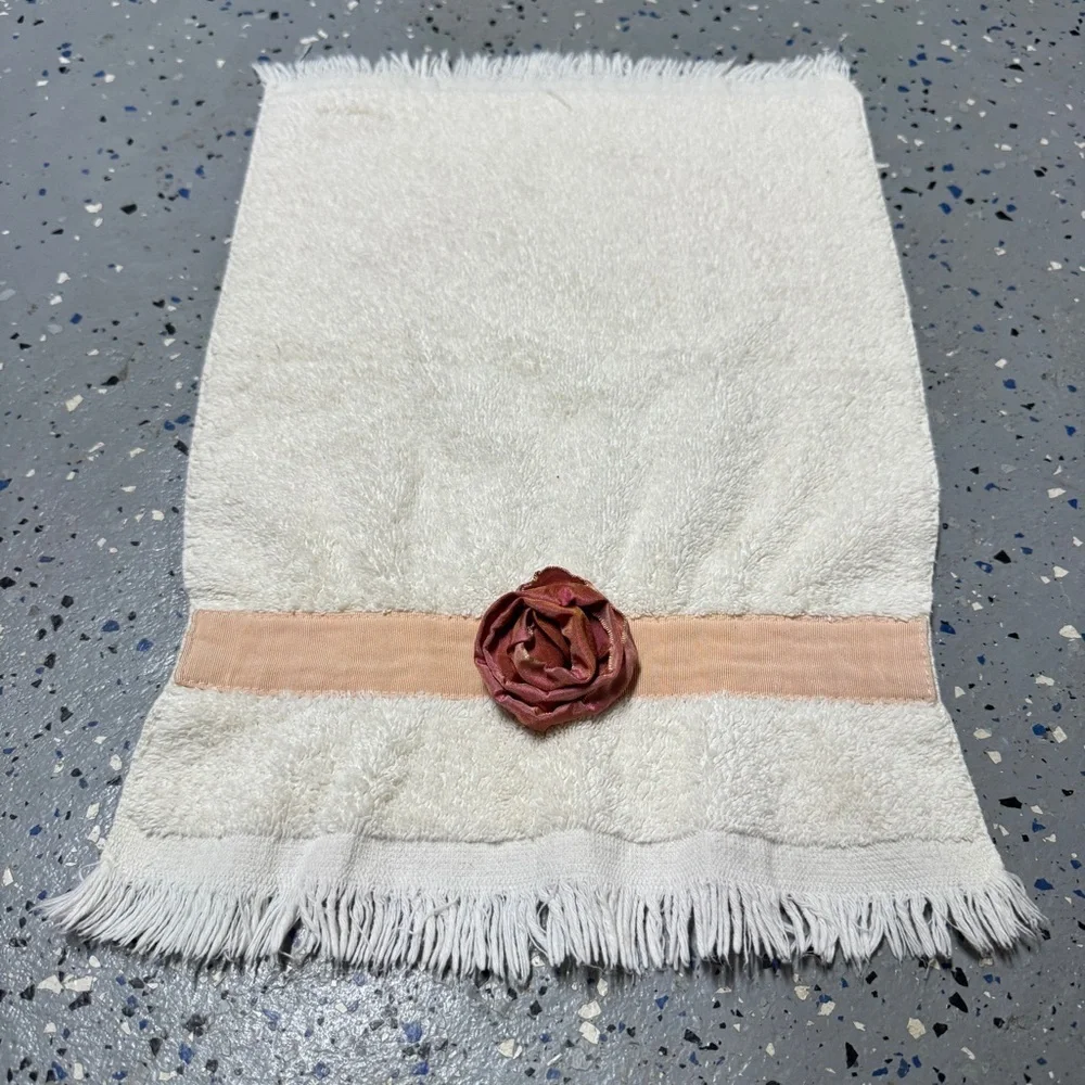 Decorative Hand Towel With Rose Accent